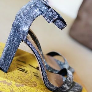 Silver Pewter Sandal Heels
